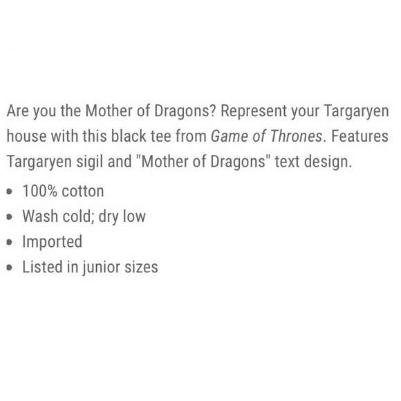 HOT TOPIC GAMES OF THRONES Mother of Dragons TEE! - Picture 3 of 4